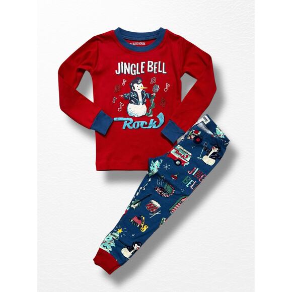 NWT Little Blue House by Hatley Rockin’ Holidays Pajamas, Size 3 - Picture 1 of 6